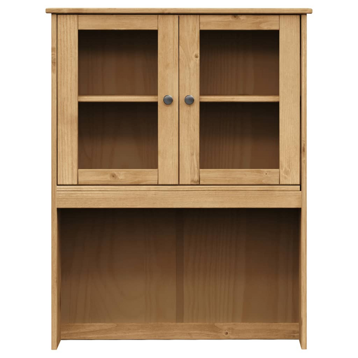 VIGO Solid Pine Wood Highboard with Glass Doors and Metal Handles - 78x40x175 cm - Premium  from Home Treasures - Just £383.99! Shop now at Home Treasures