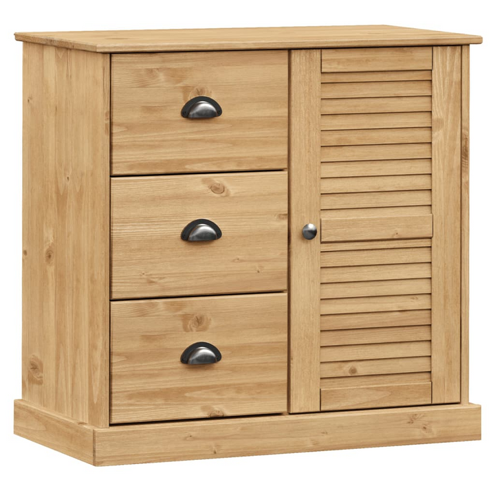 VIGO Solid Pine Wood Highboard with Glass Doors and Metal Handles - 78x40x175 cm - Premium  from Home Treasures - Just £383.99! Shop now at Home Treasures