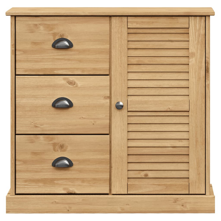 VIGO Solid Pine Wood Highboard with Glass Doors and Metal Handles - 78x40x175 cm - Premium  from Home Treasures - Just £383.99! Shop now at Home Treasures