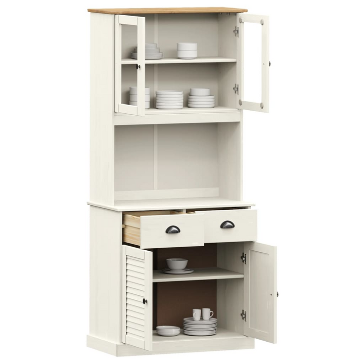 VIGO Highboard in White - Solid Pine Wood, Elegant Storage Solution (78x40x175 cm) - Premium  from Home Treasures - Just £338.99! Shop now at Home Treasures