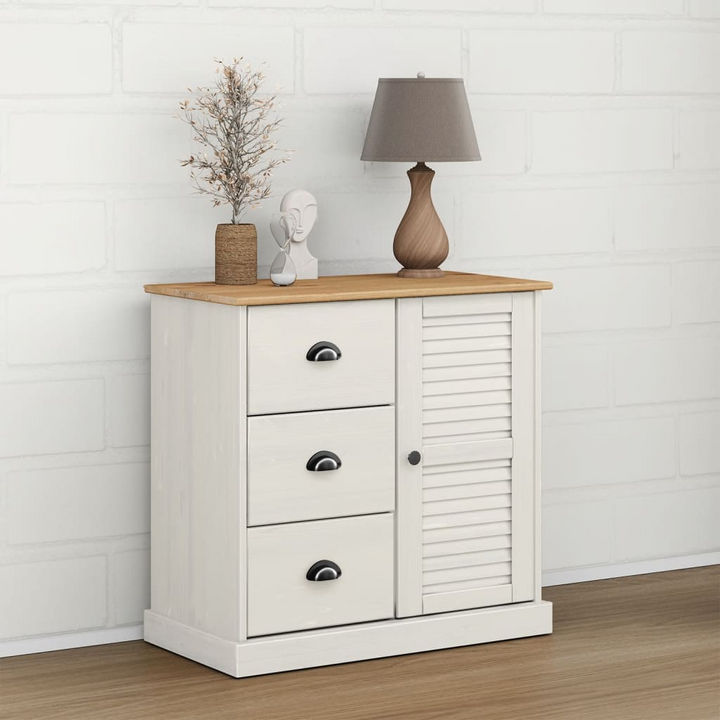 Elegant VIGO Sideboard with Drawers | Compact, Stylish Storage Solution in White Solid Pine Wood - Premium  from Home Treasures - Just £158.99! Shop now at Home Treasures