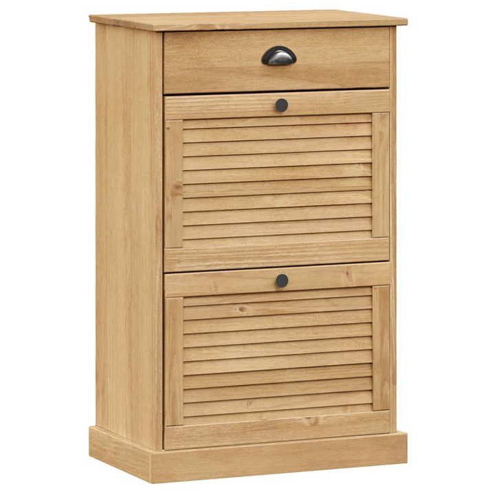 VIGO Shoe Cabinet - Solid Pine Wood, 2-Door Rustic Shoe Storage, 60x35x96 cm - Premium  from Home Treasures - Just £136.99! Shop now at Home Treasures