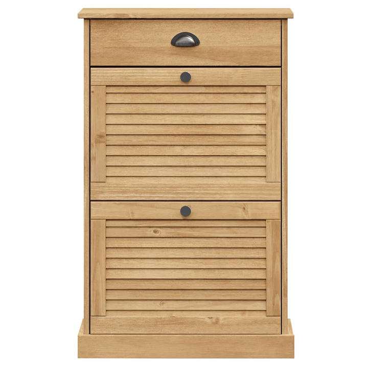 VIGO Shoe Cabinet - Solid Pine Wood, 2-Door Rustic Shoe Storage, 60x35x96 cm - Premium  from Home Treasures - Just £136.99! Shop now at Home Treasures