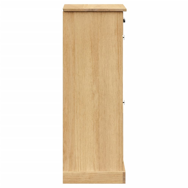 VIGO Shoe Cabinet - Solid Pine Wood, 2-Door Rustic Shoe Storage, 60x35x96 cm - Premium  from Home Treasures - Just £136.99! Shop now at Home Treasures