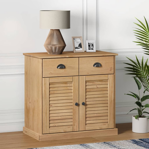 VIGO Solid Pine Wood Sideboard with Drawers | 78x40x75 cm | Rustic Storage Cabinet - Premium  from Home Treasures - Just £172.99! Shop now at Home Treasures