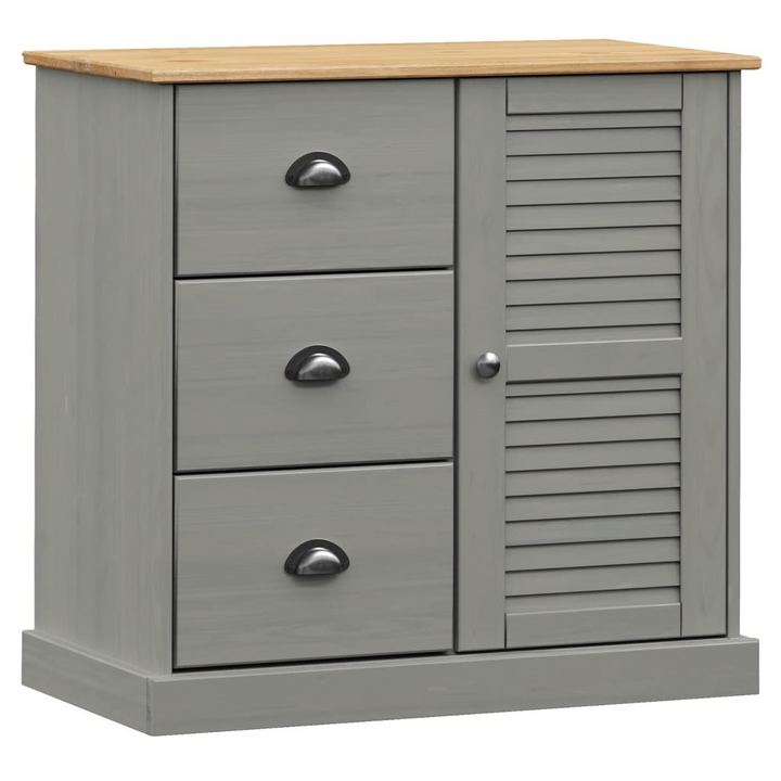 VIGO Grey Sideboard with Drawers – 78x40x75 cm Solid Pine Wood Storage Cabinet - Premium  from Home Treasures - Just £158.99! Shop now at Home Treasures