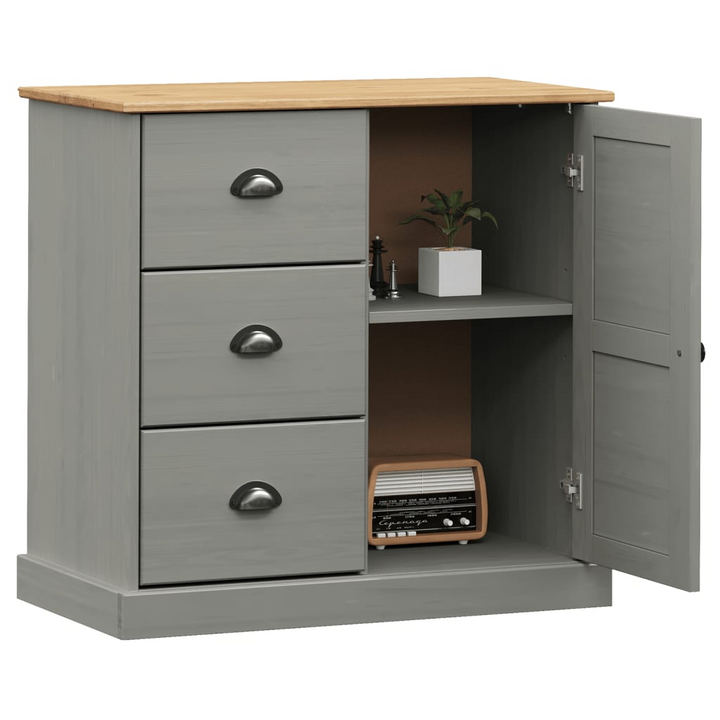 VIGO Grey Sideboard with Drawers – 78x40x75 cm Solid Pine Wood Storage Cabinet - Premium  from Home Treasures - Just £158.99! Shop now at Home Treasures