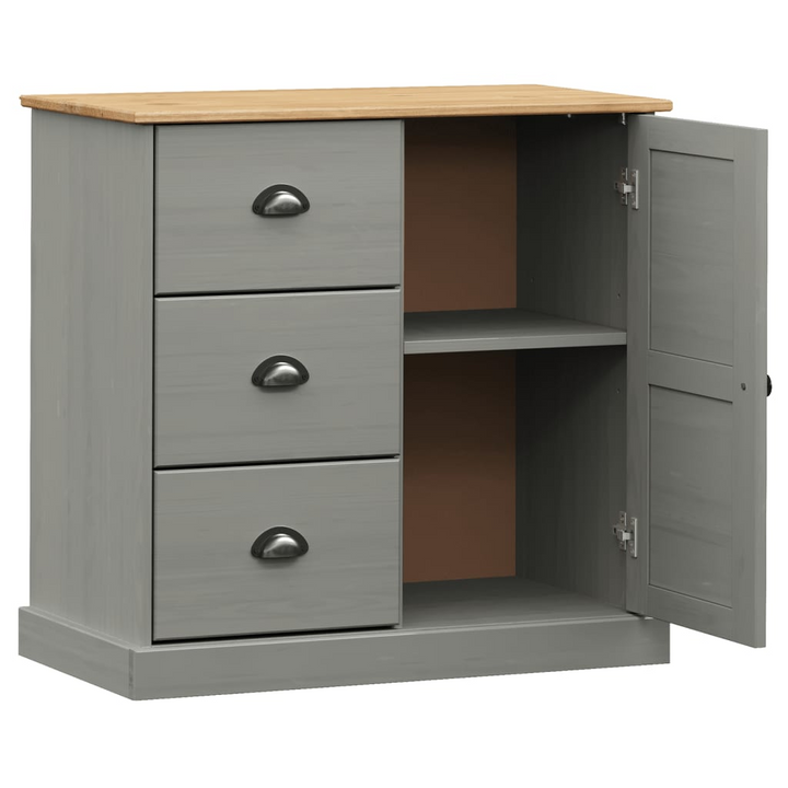 VIGO Grey Sideboard with Drawers – 78x40x75 cm Solid Pine Wood Storage Cabinet - Premium  from Home Treasures - Just £158.99! Shop now at Home Treasures