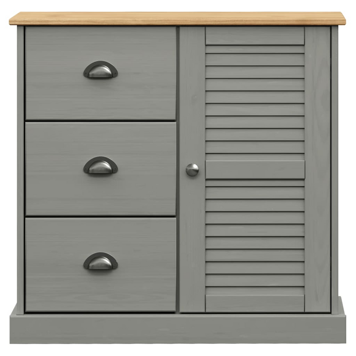 VIGO Grey Sideboard with Drawers – 78x40x75 cm Solid Pine Wood Storage Cabinet - Premium  from Home Treasures - Just £158.99! Shop now at Home Treasures