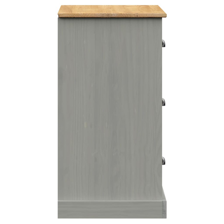 VIGO Grey Sideboard with Drawers – 78x40x75 cm Solid Pine Wood Storage Cabinet - Premium  from Home Treasures - Just £158.99! Shop now at Home Treasures