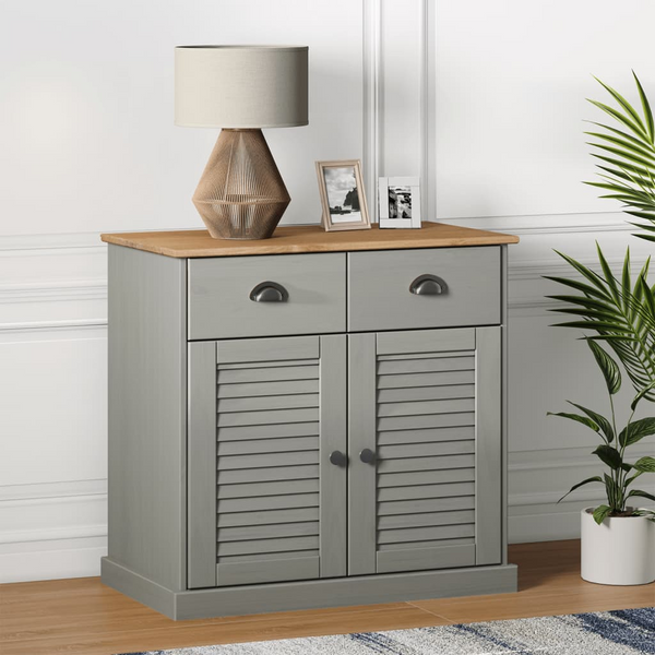 VIGO Solid Wood Pine Sideboard with Drawers in Grey - Stylish & Durable Storage Cabinet (78x40x75 cm) - Premium  from Home Treasures - Just £171.99! Shop now at Home Treasures