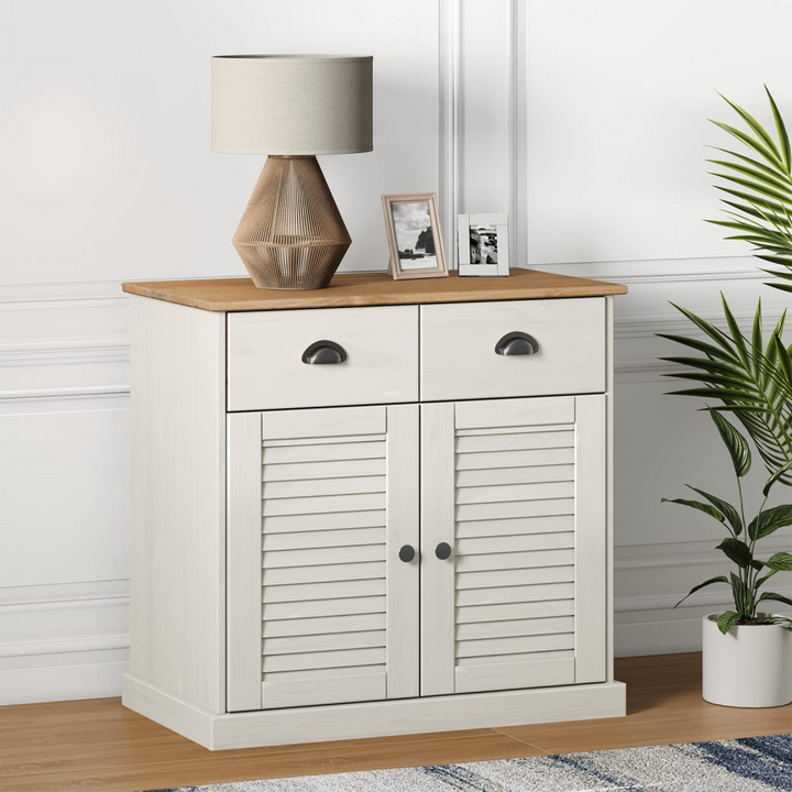 VIGO White Solid Pine Wood Sideboard with Drawers | 78x40x75 cm | Rustic Storage Solution - Premium  from Home Treasures - Just £177.99! Shop now at Home Treasures