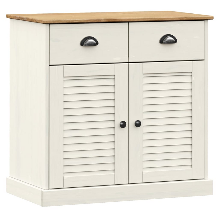 VIGO White Solid Pine Wood Sideboard with Drawers | 78x40x75 cm | Rustic Storage Solution - Premium  from Home Treasures - Just £177.99! Shop now at Home Treasures