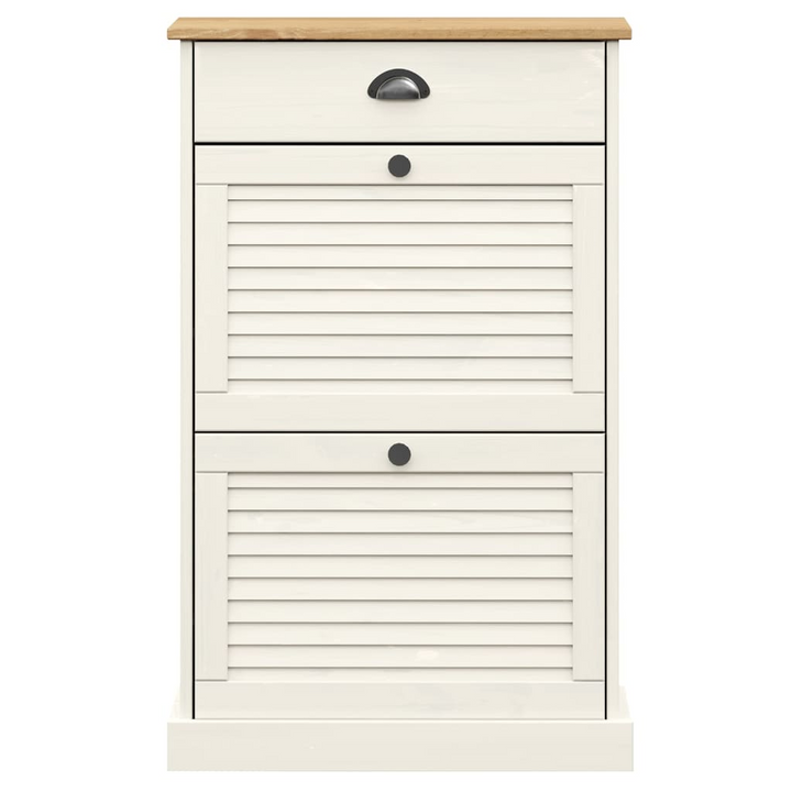 VIGO Shoe Cabinet 60x35x96 cm – White Solid Pine Wood, Ample Storage & Easy Maintenance - Premium  from Home Treasures - Just £136.99! Shop now at Home Treasures