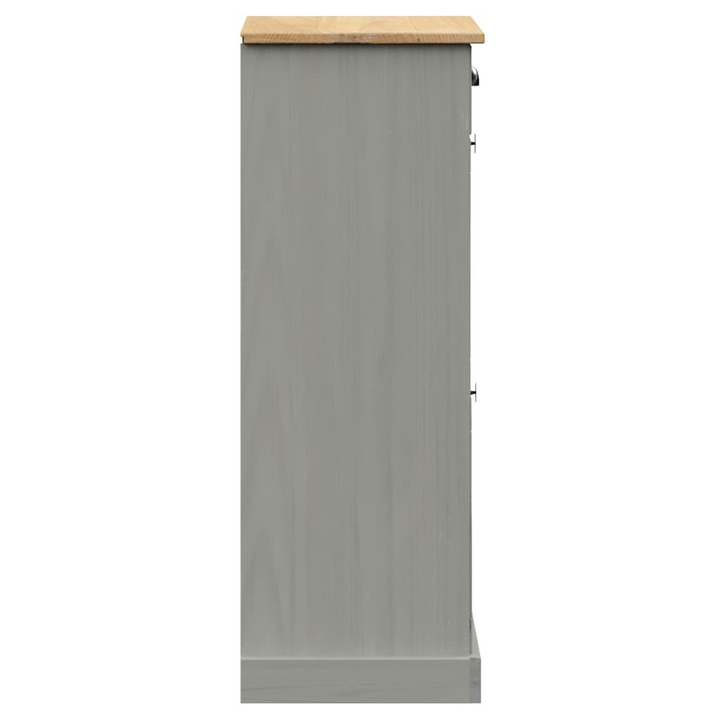 VIGO Shoe Cabinet - Organize 24 Pairs, Grey Solid Pine Wood, 60x35x96 cm - Premium  from Home Treasures - Just £123.99! Shop now at Home Treasures