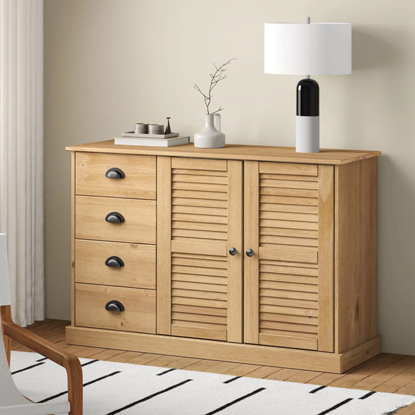 VIGO Solid Pine Wood Sideboard with Drawers 113x40x75 cm - Durable, Versatile Storage Solution - Premium  from Home Treasures - Just £318.99! Shop now at Home Treasures