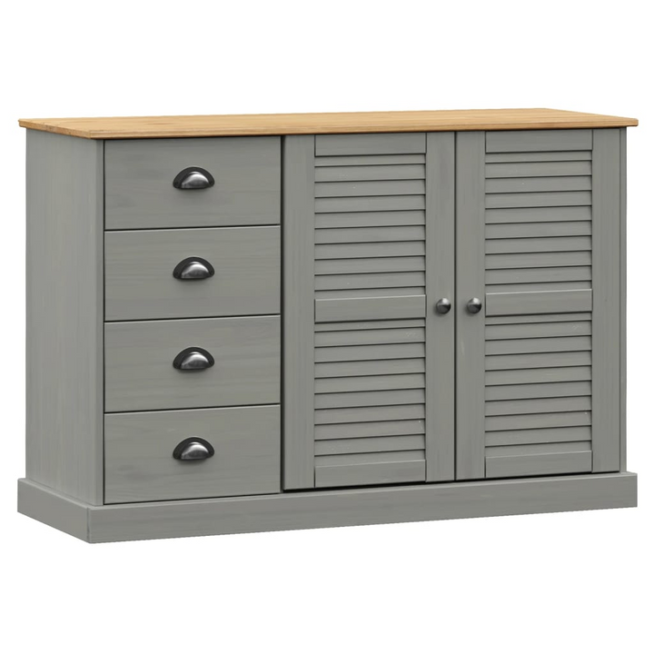 Stylish VIGO Grey Sideboard with Drawers - Solid Pine Wood Storage Cabinet 113x40x75 cm - Premium  from Home Treasures - Just £222.99! Shop now at Home Treasures