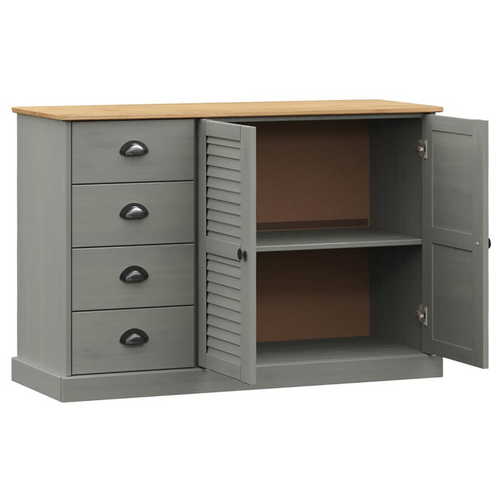 Stylish VIGO Grey Sideboard with Drawers - Solid Pine Wood Storage Cabinet 113x40x75 cm - Premium  from Home Treasures - Just £222.99! Shop now at Home Treasures