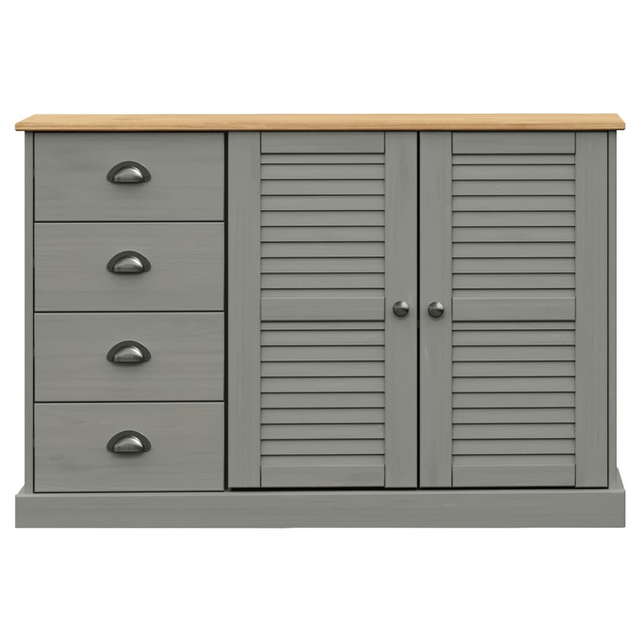 Stylish VIGO Grey Sideboard with Drawers - Solid Pine Wood Storage Cabinet 113x40x75 cm - Premium  from Home Treasures - Just £222.99! Shop now at Home Treasures