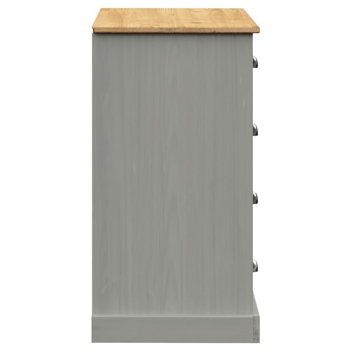 Stylish VIGO Grey Sideboard with Drawers - Solid Pine Wood Storage Cabinet 113x40x75 cm - Premium  from Home Treasures - Just £222.99! Shop now at Home Treasures