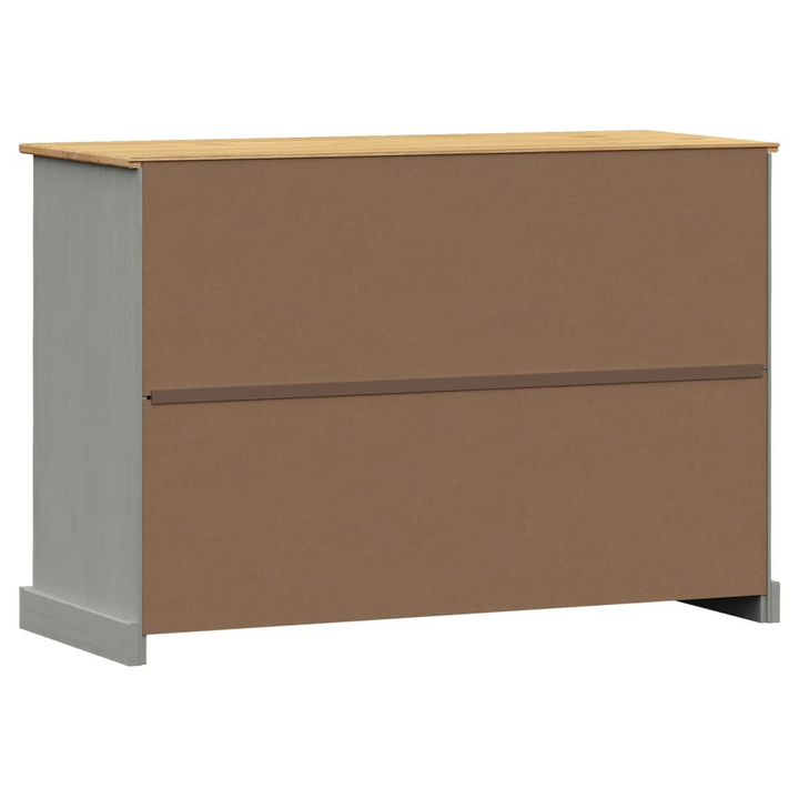 Stylish VIGO Grey Sideboard with Drawers - Solid Pine Wood Storage Cabinet 113x40x75 cm - Premium  from Home Treasures - Just £222.99! Shop now at Home Treasures