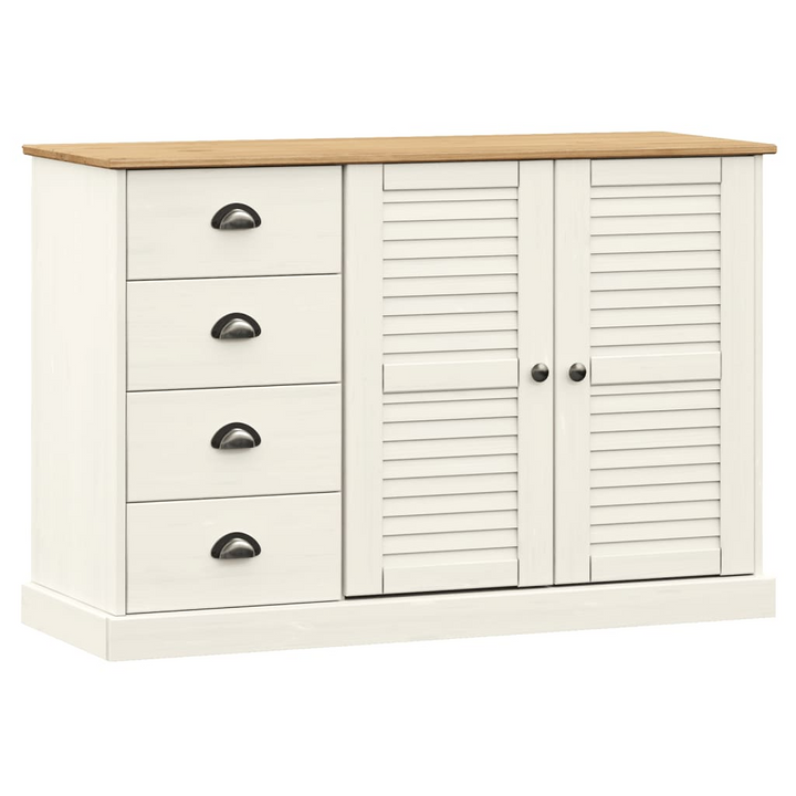 VIGO Solid Pine Wood Sideboard with Drawers in White 113x40x75 cm - Elegant Storage Solution - Premium  from Home Treasures - Just £237.99! Shop now at Home Treasures