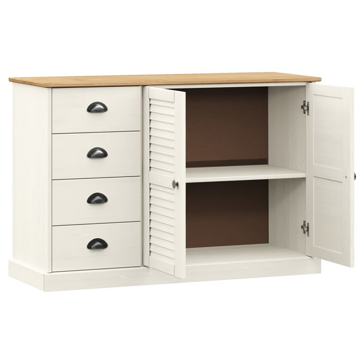 VIGO Solid Pine Wood Sideboard with Drawers in White 113x40x75 cm - Elegant Storage Solution - Premium  from Home Treasures - Just £237.99! Shop now at Home Treasures