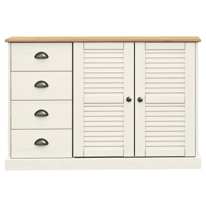 VIGO Solid Pine Wood Sideboard with Drawers in White 113x40x75 cm - Elegant Storage Solution - Premium  from Home Treasures - Just £237.99! Shop now at Home Treasures