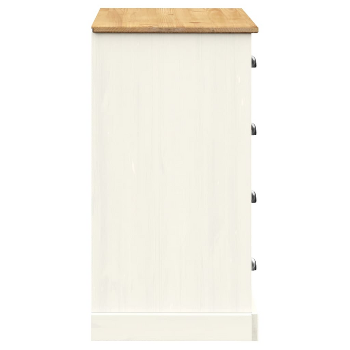 VIGO Solid Pine Wood Sideboard with Drawers in White 113x40x75 cm - Elegant Storage Solution - Premium  from Home Treasures - Just £237.99! Shop now at Home Treasures