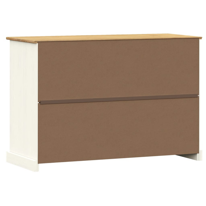 VIGO Solid Pine Wood Sideboard with Drawers in White 113x40x75 cm - Elegant Storage Solution - Premium  from Home Treasures - Just £237.99! Shop now at Home Treasures