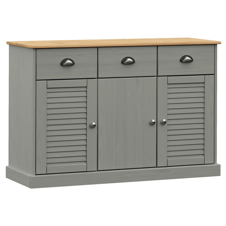 Elegant VIGO Solid Wood Pine Sideboard with Drawers in Grey - 113x40x75 cm - Premium  from Home Treasures - Just £221.99! Shop now at Home Treasures