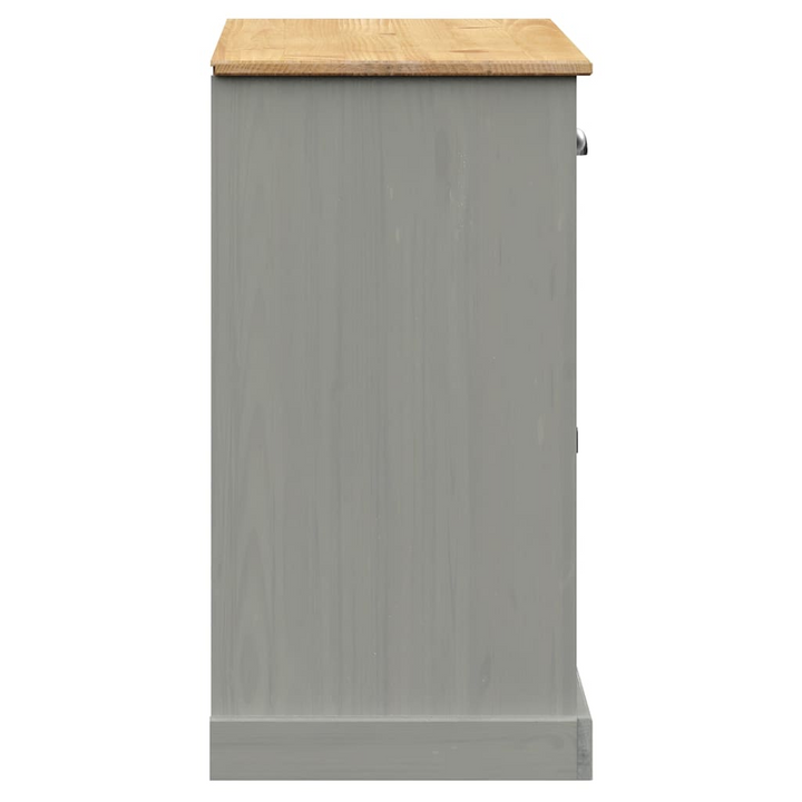 Elegant VIGO Solid Wood Pine Sideboard with Drawers in Grey - 113x40x75 cm - Premium  from Home Treasures - Just £221.99! Shop now at Home Treasures