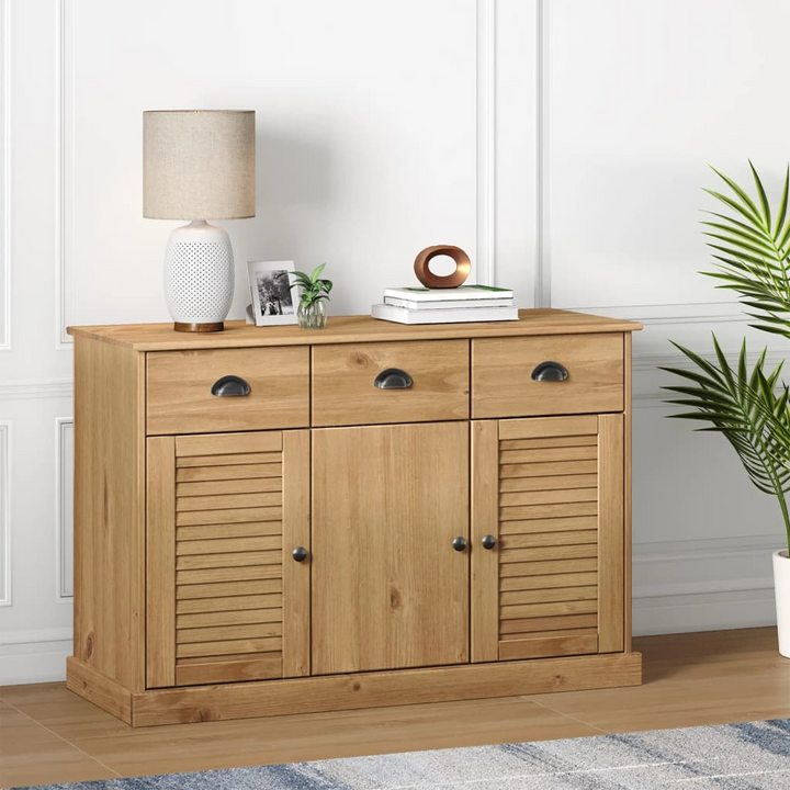 VIGO Solid Pine Wood Sideboard - Stylish & Durable Storage with Drawers, 113x40x75 cm - Premium  from Home Treasures - Just £204.99! Shop now at Home Treasures