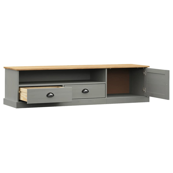 VIGO TV Cabinet - Elegant Grey Solid Pine Wood, 156x40x40 cm - Ample Storage & Durable Design - Premium  from Home Treasures - Just £131.99! Shop now at Home Treasures