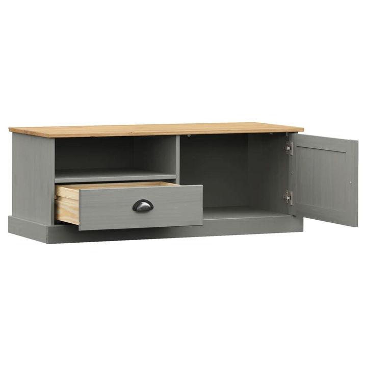 VIGO Grey TV Cabinet - Solid Pine Wood, 106x40x40 cm | Stylish & Durable Media Console w/ Ample Storage - Premium  from Home Treasures - Just £80.99! Shop now at Home Treasures