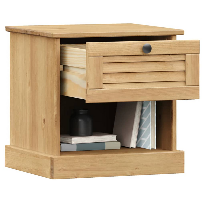 VIGO Bedside Cabinet - Solid Pine Wood with Honey Wax Finish - Stylish & Durable Nightstand, 42x35x42 cm - Premium  from Home Treasures - Just £56.99! Shop now at Home Treasures