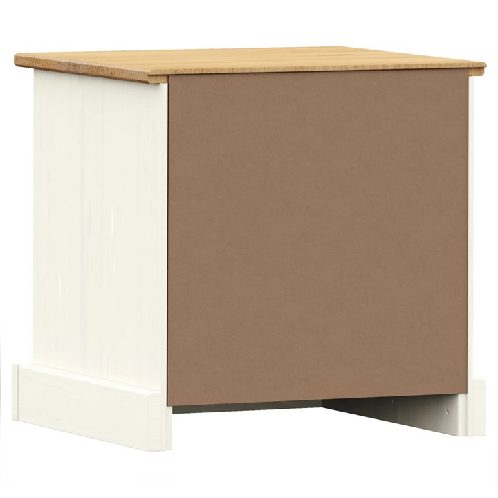 VIGO Bedside Cabinet - Elegant White 42x35x42 cm Solid Wood Pine Nightstand with Drawer and Compartment | Stylish & Functional Storage Solution - Premium  from Home Treasures - Just £49.99! Shop now at Home Treasures