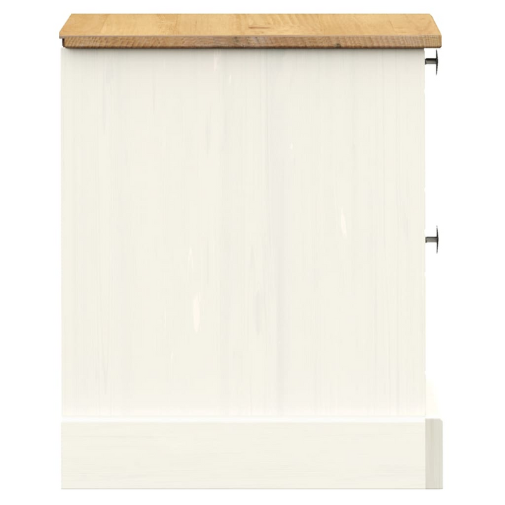 VIGO White Bedside Cabinet 42x35x42 cm - Solid Pine Wood with Storage Drawers for Bedroom and Living Room - Premium  from Home Treasures - Just £47.99! Shop now at Home Treasures