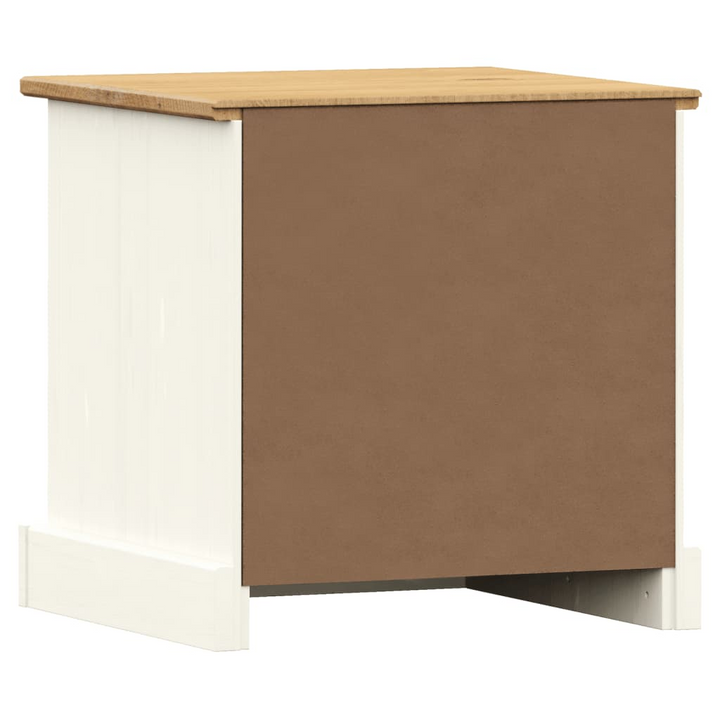 VIGO White Bedside Cabinet 42x35x42 cm - Solid Pine Wood with Storage Drawers for Bedroom and Living Room - Premium  from Home Treasures - Just £47.99! Shop now at Home Treasures