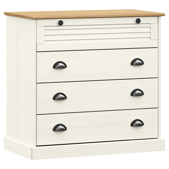 VIGO Highboard in White 80x40x176 cm | Solid Pine Wood Buffet Cabinet with Glass Doors and Ample Storage - Premium  from Home Treasures - Just £361.99! Shop now at Home Treasures