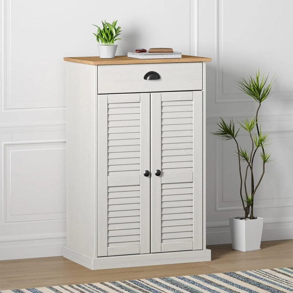 VIGO Shoe Cabinet in White - Solid Pine Wood, 60x35x96 cm | Stylish & Durable Storage - Premium  from Home Treasures - Just £188.99! Shop now at Home Treasures