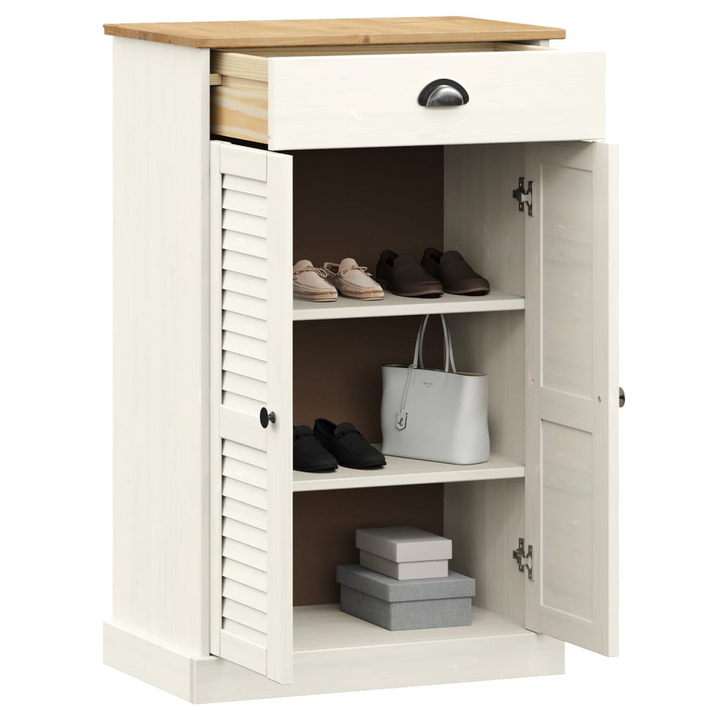 VIGO Shoe Cabinet in White - Solid Pine Wood, 60x35x96 cm | Stylish & Durable Storage - Premium  from Home Treasures - Just £191.99! Shop now at Home Treasures