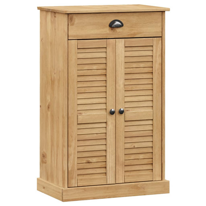 VIGO Solid Pine Wood Shoe Cabinet with Shelves & Drawer - 60x35x96 cm - Premium  from Home Treasures - Just £177.99! Shop now at Home Treasures