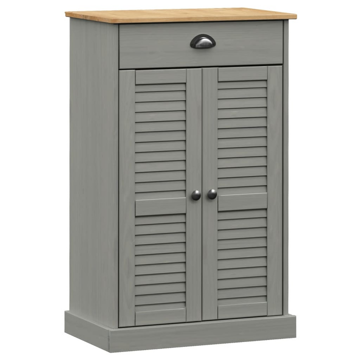 VIGO Shoe Cabinet in Grey - 60x35x96 cm Solid Pine Wood with Ample Storage - Premium  from Home Treasures - Just £138.99! Shop now at Home Treasures