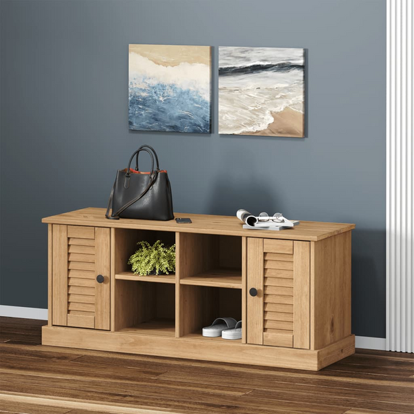 VIGO Shoe Bench – Solid Pine Wood, Rustic Storage Solution, 106x35x45 cm – Perfect Entryway Organizer - Premium  from Home Treasures - Just £159.99! Shop now at Home Treasures