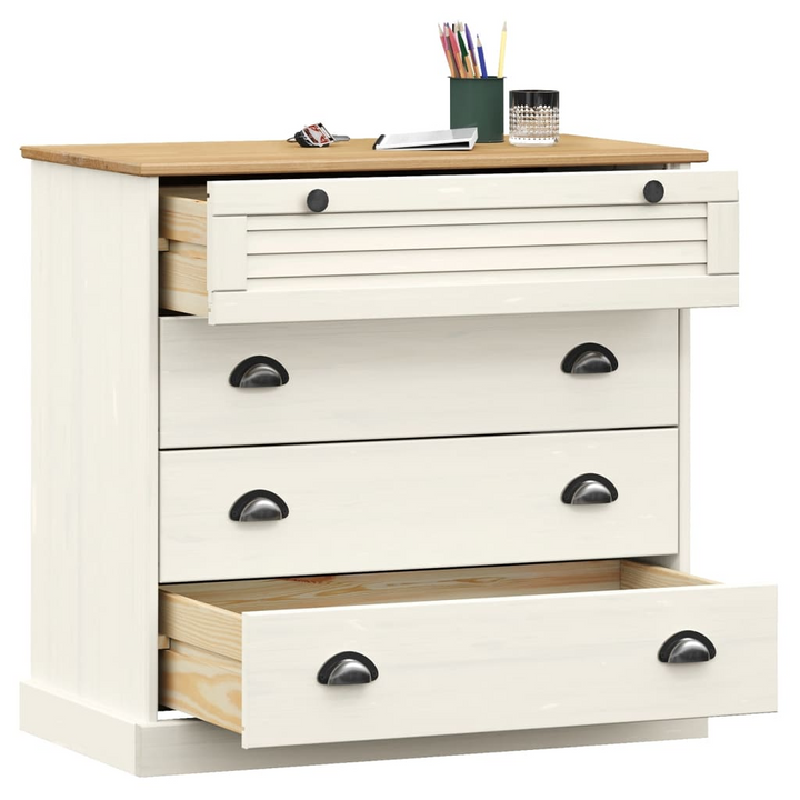 VIGO Chest of Drawers, White 80x40x76 cm Solid Wood Pine - Premium  from Home Treasures - Just £202.99! Shop now at Home Treasures