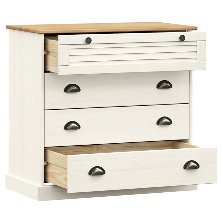 VIGO Chest of Drawers, White 80x40x76 cm Solid Wood Pine - Premium  from Home Treasures - Just £202.99! Shop now at Home Treasures