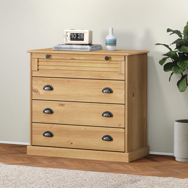 VIGO Chest of Drawers - Solid Pine Wood, Spacious Storage, 80x40x76 cm - Rustic Elegance for Your Home - Premium  from Home Treasures - Just £176.99! Shop now at Home Treasures