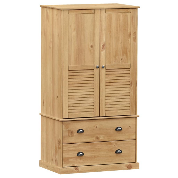 VIGO Solid Pine Wood Wardrobe 90x55x176 cm - Spacious Storage Closet with Drawers & Metal Handles - Premium  from Home Treasures - Just £395.99! Shop now at Home Treasures