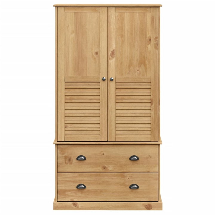 VIGO Solid Pine Wood Wardrobe 90x55x176 cm - Spacious Storage Closet with Drawers & Metal Handles - Premium  from Home Treasures - Just £395.99! Shop now at Home Treasures